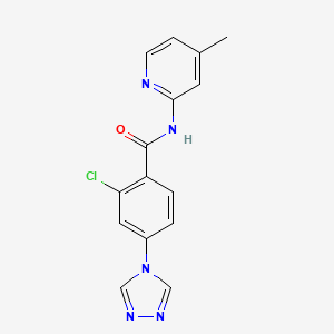 2-chloro-N-(4-methylpyridin-2-yl)-4-(1,2,4-triazol-4-yl)benzamide