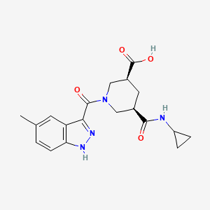 molecular formula C19H22N4O4 B5323108 (3S,5R)-5-(cyclopropylcarbamoyl)-1-(5-methyl-1H-indazole-3-carbonyl)piperidine-3-carboxylic acid 