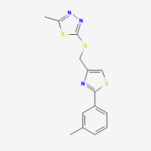 2-methyl-5-({[2-(3-methylphenyl)-1,3-thiazol-4-yl]methyl}thio)-1,3,4-thiadiazole