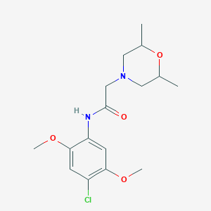 molecular formula C16H23ClN2O4 B5323149 N-(4-chloro-2,5-dimethoxyphenyl)-2-(2,6-dimethylmorpholin-4-yl)acetamide 