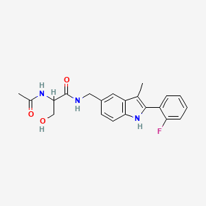 molecular formula C21H22FN3O3 B5323162 2-(acetylamino)-N-{[2-(2-fluorophenyl)-3-methyl-1H-indol-5-yl]methyl}-3-hydroxypropanamide 