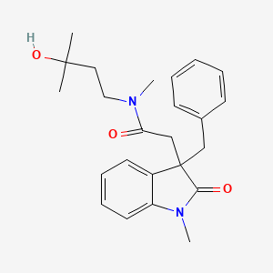 molecular formula C24H30N2O3 B5323182 2-(3-benzyl-1-methyl-2-oxo-2,3-dihydro-1H-indol-3-yl)-N-(3-hydroxy-3-methylbutyl)-N-methylacetamide 