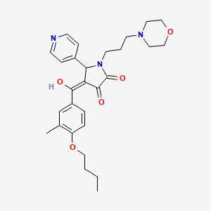 molecular formula C28H35N3O5 B5323203 4-(4-butoxy-3-methylbenzoyl)-3-hydroxy-1-[3-(4-morpholinyl)propyl]-5-(4-pyridinyl)-1,5-dihydro-2H-pyrrol-2-one 