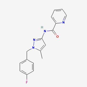 molecular formula C17H15FN4O B5323226 N-[1-(4-fluorobenzyl)-5-methyl-1H-pyrazol-3-yl]-2-pyridinecarboxamide 