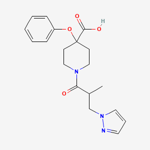 1-[2-methyl-3-(1H-pyrazol-1-yl)propanoyl]-4-phenoxypiperidine-4-carboxylic acid