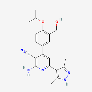 molecular formula C21H23N5O2 B5323304 2-amino-6-(3,5-dimethyl-1H-pyrazol-4-yl)-4-[3-(hydroxymethyl)-4-isopropoxyphenyl]nicotinonitrile 