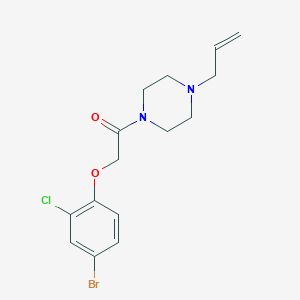 molecular formula C15H18BrClN2O2 B5323319 1-(4-ALLYLPIPERAZINO)-2-(4-BROMO-2-CHLOROPHENOXY)-1-ETHANONE 