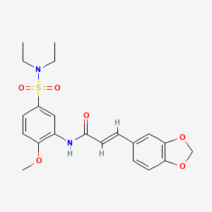 molecular formula C21H24N2O6S B5323327 3-(1,3-benzodioxol-5-yl)-N-{5-[(diethylamino)sulfonyl]-2-methoxyphenyl}acrylamide 