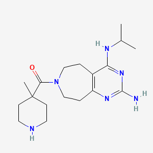 molecular formula C18H30N6O B5323344 N~4~-isopropyl-7-[(4-methyl-4-piperidinyl)carbonyl]-6,7,8,9-tetrahydro-5H-pyrimido[4,5-d]azepine-2,4-diamine dihydrochloride 