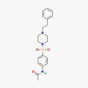 molecular formula C20H25N3O3S B5323361 N-(4-{[4-(2-phenylethyl)piperazin-1-yl]sulfonyl}phenyl)acetamide 