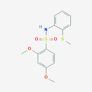 molecular formula C15H17NO4S2 B5323376 2,4-dimethoxy-N-[2-(methylthio)phenyl]benzenesulfonamide 