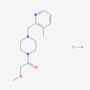 molecular formula C14H22ClN3O2 B5323387 2-Methoxy-1-[4-[(3-methylpyridin-2-yl)methyl]piperazin-1-yl]ethanone;hydrochloride 