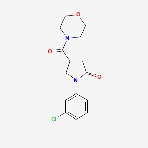 molecular formula C16H19ClN2O3 B5323395 1-(3-chloro-4-methylphenyl)-4-(morpholine-4-carbonyl)pyrrolidin-2-one 