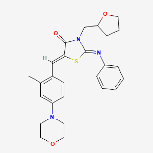 molecular formula C26H29N3O3S B5323397 5-[2-methyl-4-(4-morpholinyl)benzylidene]-2-(phenylimino)-3-(tetrahydro-2-furanylmethyl)-1,3-thiazolidin-4-one 