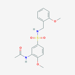 molecular formula C17H20N2O5S B5323431 N-(2-methoxy-5-{[(2-methoxybenzyl)amino]sulfonyl}phenyl)acetamide 