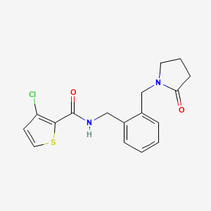 molecular formula C17H17ClN2O2S B5323434 3-chloro-N-{2-[(2-oxopyrrolidin-1-yl)methyl]benzyl}thiophene-2-carboxamide 