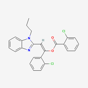 molecular formula C25H20Cl2N2O2 B5323451 1-(2-chlorophenyl)-2-(1-propyl-1H-benzimidazol-2-yl)vinyl 2-chlorobenzoate 