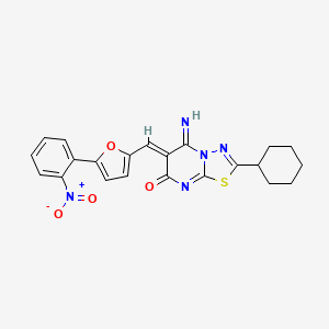 (6Z)-2-cyclohexyl-5-imino-6-{[5-(2-nitrophenyl)furan-2-yl]methylidene}-5,6-dihydro-7H-[1,3,4]thiadiazolo[3,2-a]pyrimidin-7-one