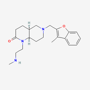 molecular formula C21H29N3O2 B5323473 rel-(4aS,8aR)-1-[2-(methylamino)ethyl]-6-[(3-methyl-1-benzofuran-2-yl)methyl]octahydro-1,6-naphthyridin-2(1H)-one dihydrochloride 