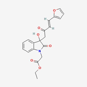 ethyl {3-[(3E)-4-(furan-2-yl)-2-oxobut-3-en-1-yl]-3-hydroxy-2-oxo-2,3-dihydro-1H-indol-1-yl}acetate