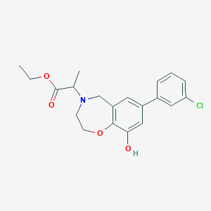 molecular formula C20H22ClNO4 B5323538 ethyl 2-[7-(3-chlorophenyl)-9-hydroxy-2,3-dihydro-1,4-benzoxazepin-4(5H)-yl]propanoate 