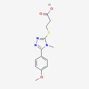 molecular formula C13H15N3O3S B5323577 3-{[5-(4-methoxyphenyl)-4-methyl-4H-1,2,4-triazol-3-yl]thio}propanoic acid 