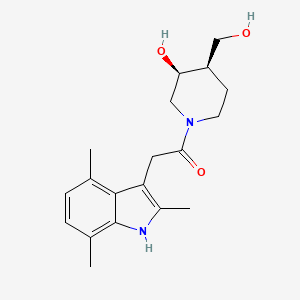 (3S*,4R*)-4-(hydroxymethyl)-1-[(2,4,7-trimethyl-1H-indol-3-yl)acetyl]-3-piperidinol