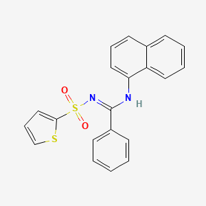 molecular formula C21H16N2O2S2 B5323585 N-1-naphthyl-N'-(2-thienylsulfonyl)benzenecarboximidamide 