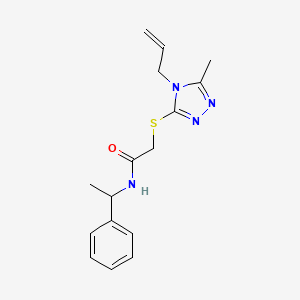 molecular formula C16H20N4OS B5323605 2-[(4-ALLYL-5-METHYL-4H-1,2,4-TRIAZOL-3-YL)SULFANYL]-N-(1-PHENYLETHYL)ACETAMIDE 