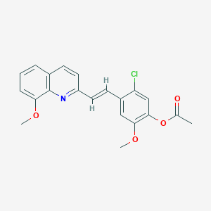 molecular formula C21H18ClNO4 B5323623 5-chloro-2-methoxy-4-[2-(8-methoxy-2-quinolinyl)vinyl]phenyl acetate 