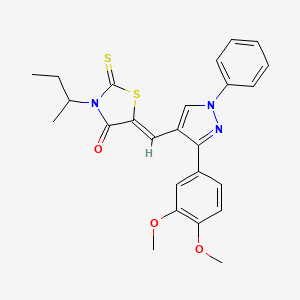 3-sec-butyl-5-{[3-(3,4-dimethoxyphenyl)-1-phenyl-1H-pyrazol-4-yl]methylene}-2-thioxo-1,3-thiazolidin-4-one