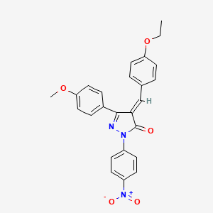 (4E)-4-[(4-ethoxyphenyl)methylidene]-5-(4-methoxyphenyl)-2-(4-nitrophenyl)pyrazol-3-one