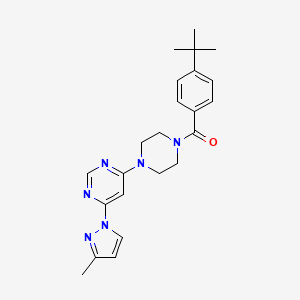 molecular formula C23H28N6O B5323658 4-[4-(4-tert-butylbenzoyl)-1-piperazinyl]-6-(3-methyl-1H-pyrazol-1-yl)pyrimidine 