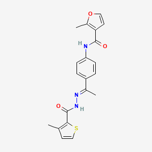 2-methyl-N-(4-{N-[(3-methyl-2-thienyl)carbonyl]ethanehydrazonoyl}phenyl)-3-furamide