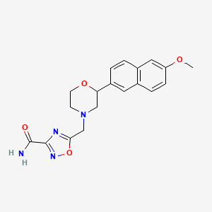 5-{[2-(6-methoxy-2-naphthyl)morpholin-4-yl]methyl}-1,2,4-oxadiazole-3-carboxamide