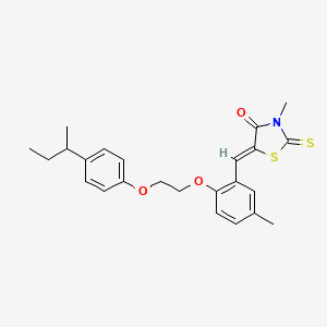 (5Z)-5-[[2-[2-(4-butan-2-ylphenoxy)ethoxy]-5-methylphenyl]methylidene]-3-methyl-2-sulfanylidene-1,3-thiazolidin-4-one