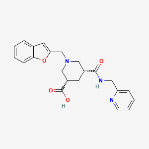 (3S*,5R*)-1-(1-benzofuran-2-ylmethyl)-5-{[(2-pyridinylmethyl)amino]carbonyl}-3-piperidinecarboxylic acid