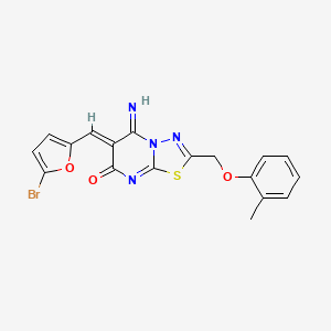 (6Z)-6-[(5-bromofuran-2-yl)methylidene]-5-imino-2-[(2-methylphenoxy)methyl]-[1,3,4]thiadiazolo[3,2-a]pyrimidin-7-one