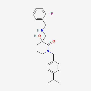 3-{[(2-fluorobenzyl)amino]methyl}-3-hydroxy-1-(4-isopropylbenzyl)piperidin-2-one