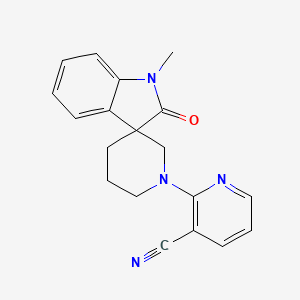 molecular formula C19H18N4O B5323718 2-(1-methyl-2-oxo-1,2-dihydro-1'H-spiro[indole-3,3'-piperidin]-1'-yl)nicotinonitrile 