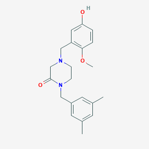 1-(3,5-dimethylbenzyl)-4-(5-hydroxy-2-methoxybenzyl)-2-piperazinone