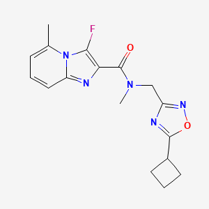 molecular formula C17H18FN5O2 B5323730 N-[(5-cyclobutyl-1,2,4-oxadiazol-3-yl)methyl]-3-fluoro-N,5-dimethylimidazo[1,2-a]pyridine-2-carboxamide 