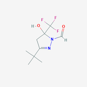 molecular formula C9H13F3N2O2 B5323746 3-tert-butyl-5-hydroxy-5-(trifluoromethyl)-4,5-dihydro-1H-pyrazole-1-carbaldehyde 