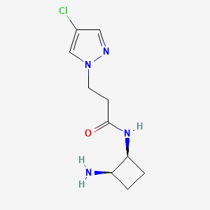 molecular formula C10H15ClN4O B5323757 N-[(1S*,2R*)-2-aminocyclobutyl]-3-(4-chloro-1H-pyrazol-1-yl)propanamide 