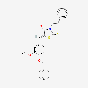 5-[4-(benzyloxy)-3-ethoxybenzylidene]-3-(2-phenylethyl)-2-thioxo-1,3-thiazolidin-4-one