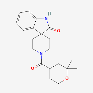 molecular formula C20H26N2O3 B5323763 1'-[(2,2-dimethyltetrahydro-2H-pyran-4-yl)carbonyl]spiro[indole-3,4'-piperidin]-2(1H)-one 