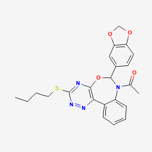 7-acetyl-6-(1,3-benzodioxol-5-yl)-3-(butylthio)-6,7-dihydro[1,2,4]triazino[5,6-d][3,1]benzoxazepine