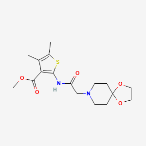 molecular formula C17H24N2O5S B5323813 methyl 2-[(1,4-dioxa-8-azaspiro[4.5]dec-8-ylacetyl)amino]-4,5-dimethyl-3-thiophenecarboxylate 