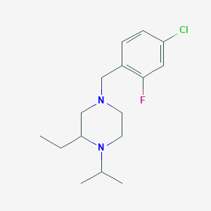 molecular formula C16H24ClFN2 B5323853 4-(4-chloro-2-fluorobenzyl)-2-ethyl-1-isopropylpiperazine 