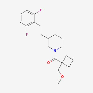 molecular formula C20H27F2NO2 B5323879 3-[2-(2,6-difluorophenyl)ethyl]-1-{[1-(methoxymethyl)cyclobutyl]carbonyl}piperidine 